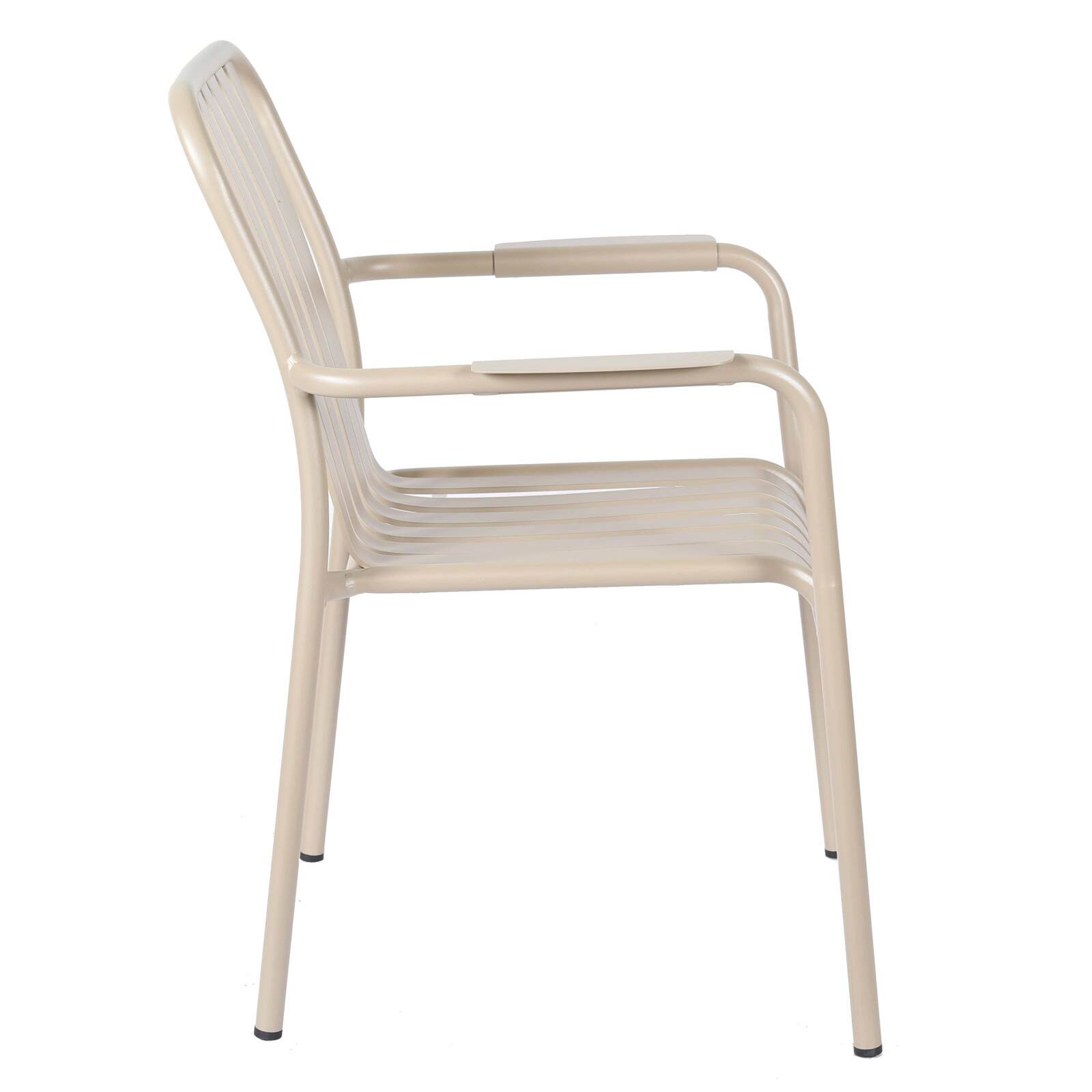 Terrassenstuhl mit Armlehnen aus Aluminium