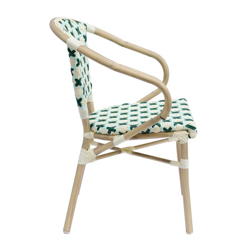 Pariser Bistrostuhl aus Aluminium und synthetischem Rattan (2/7)