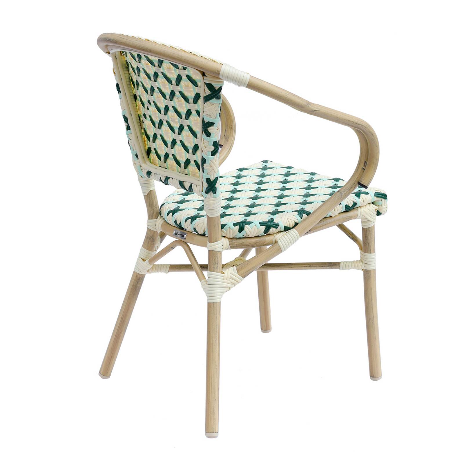 Pariser Bistrostuhl aus Aluminium und synthetischem Rattan