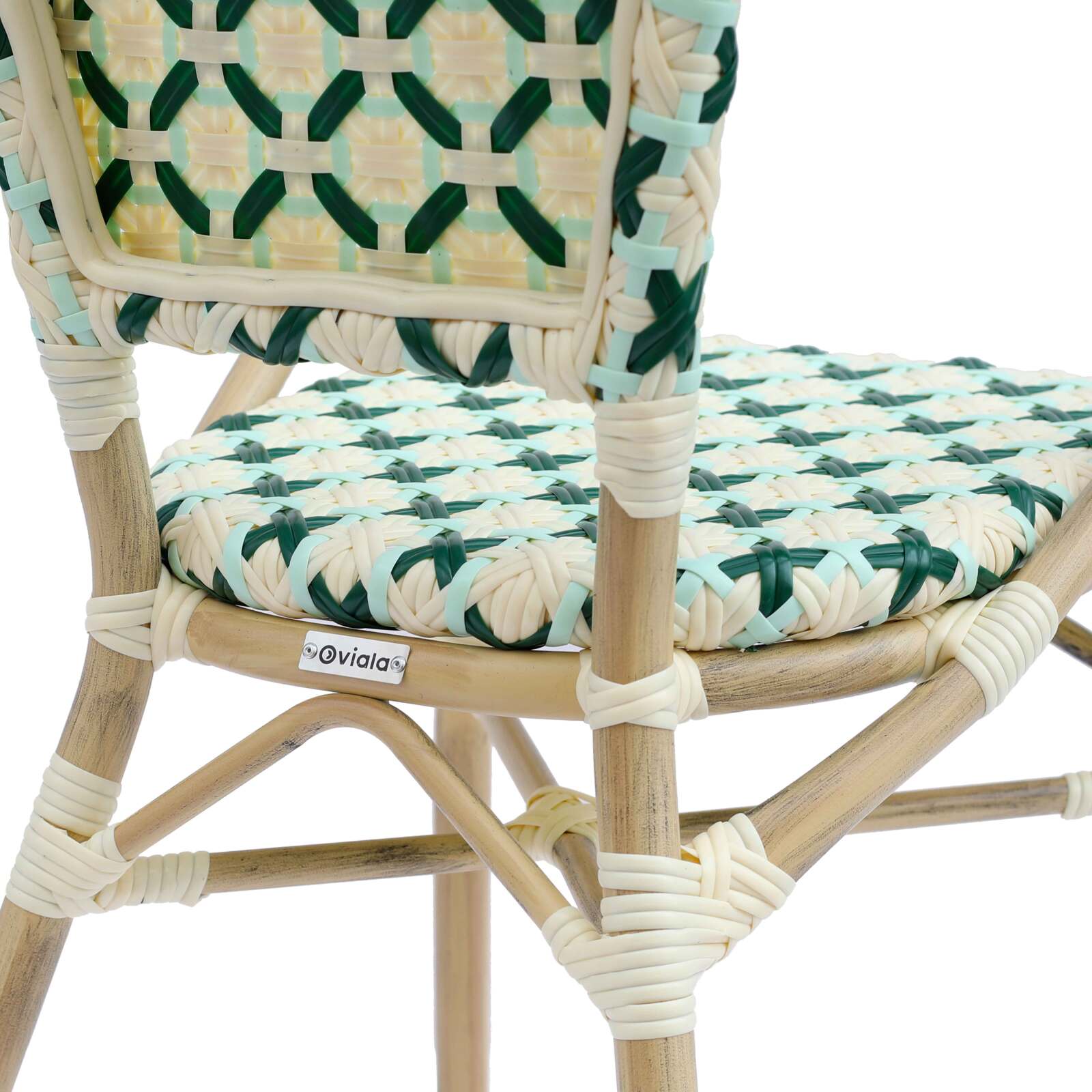 Pariser Bistrostuhl aus Aluminium und synthetischem Rattan