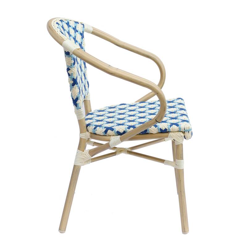 Pariser Bistrostuhl aus Aluminium und synthetischem Rattan (3/7)