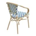 Pariser Bistrostuhl aus Aluminium und synthetischem Rattan