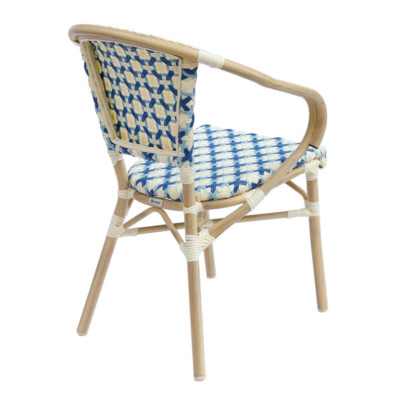 Pariser Bistrostuhl aus Aluminium und synthetischem Rattan (4/7)