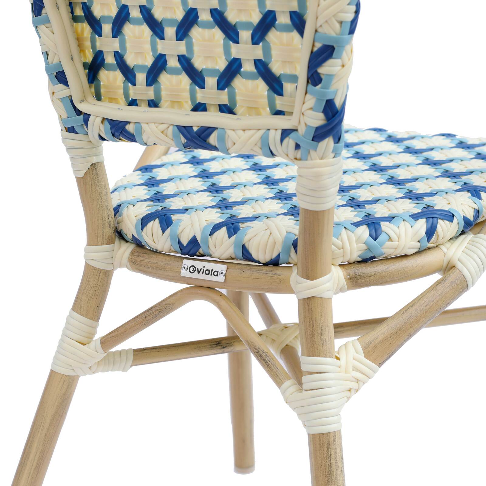 Pariser Bistrostuhl aus Aluminium und synthetischem Rattan