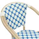 Pariser Bistrostuhl aus Aluminium und synthetischem Rattan