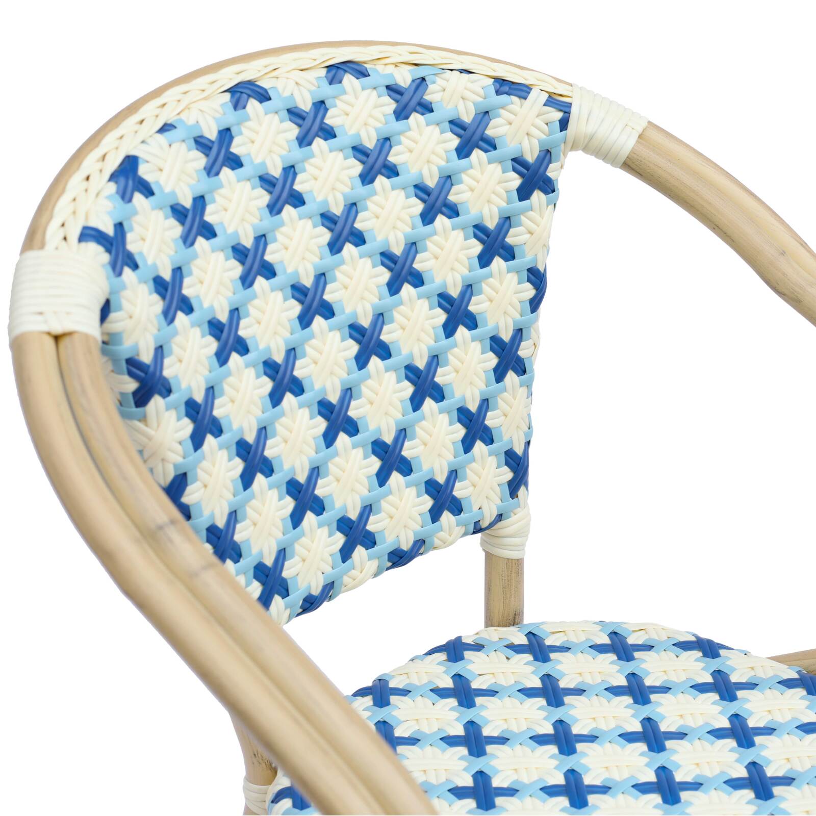 Pariser Bistrostuhl aus Aluminium und synthetischem Rattan