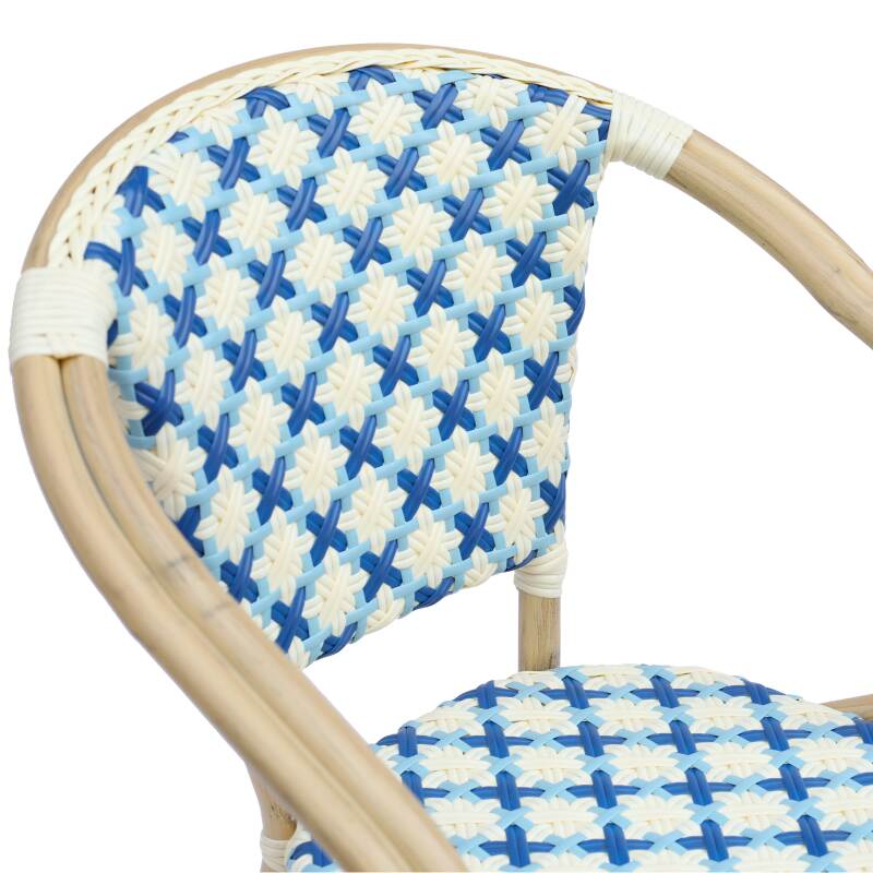 Pariser Bistrostuhl aus Aluminium und synthetischem Rattan (5/7)