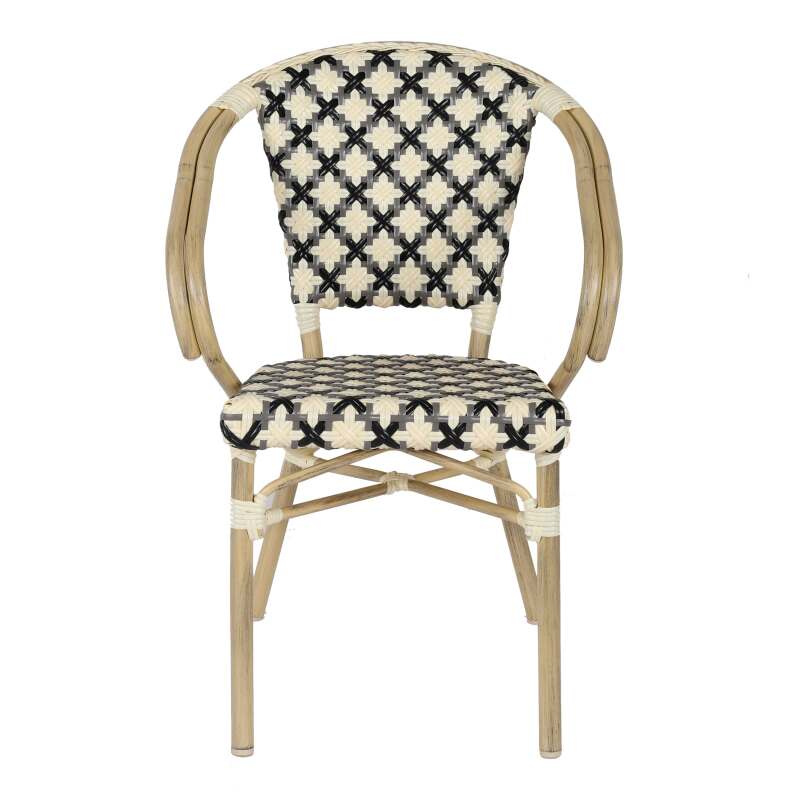 Pariser Bistrostuhl aus Aluminium und synthetischem Rattan (4/7)