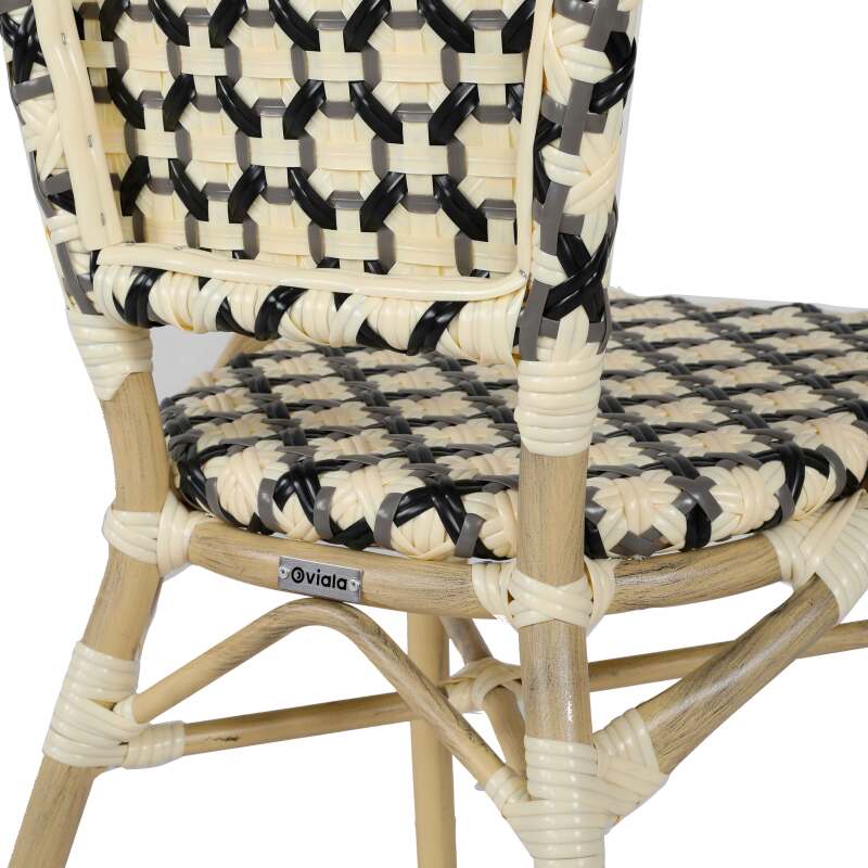 Pariser Bistrostuhl aus Aluminium und synthetischem Rattan (5/7)