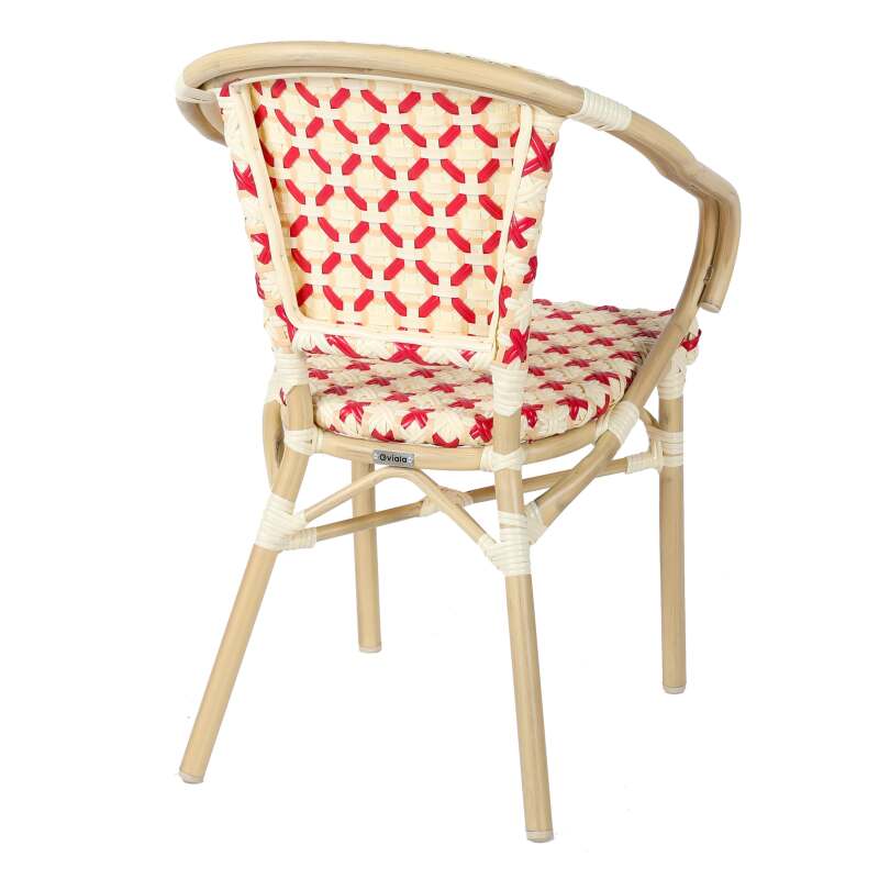 Pariser Bistrostuhl aus Aluminium und synthetischem Rattan