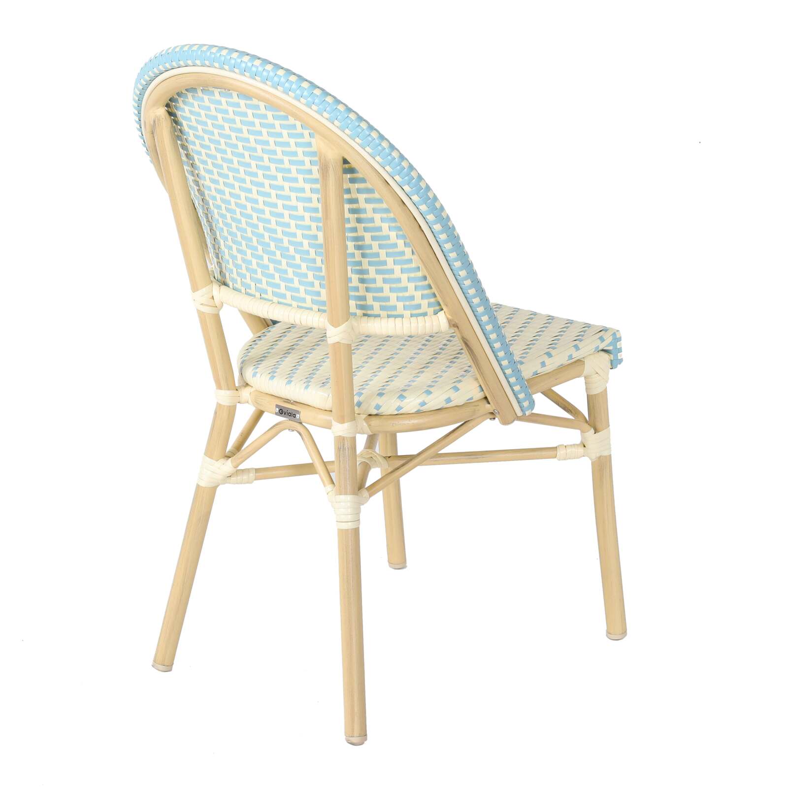 Pariser Bistrostuhl aus Aluminium und synthetischem Rattan