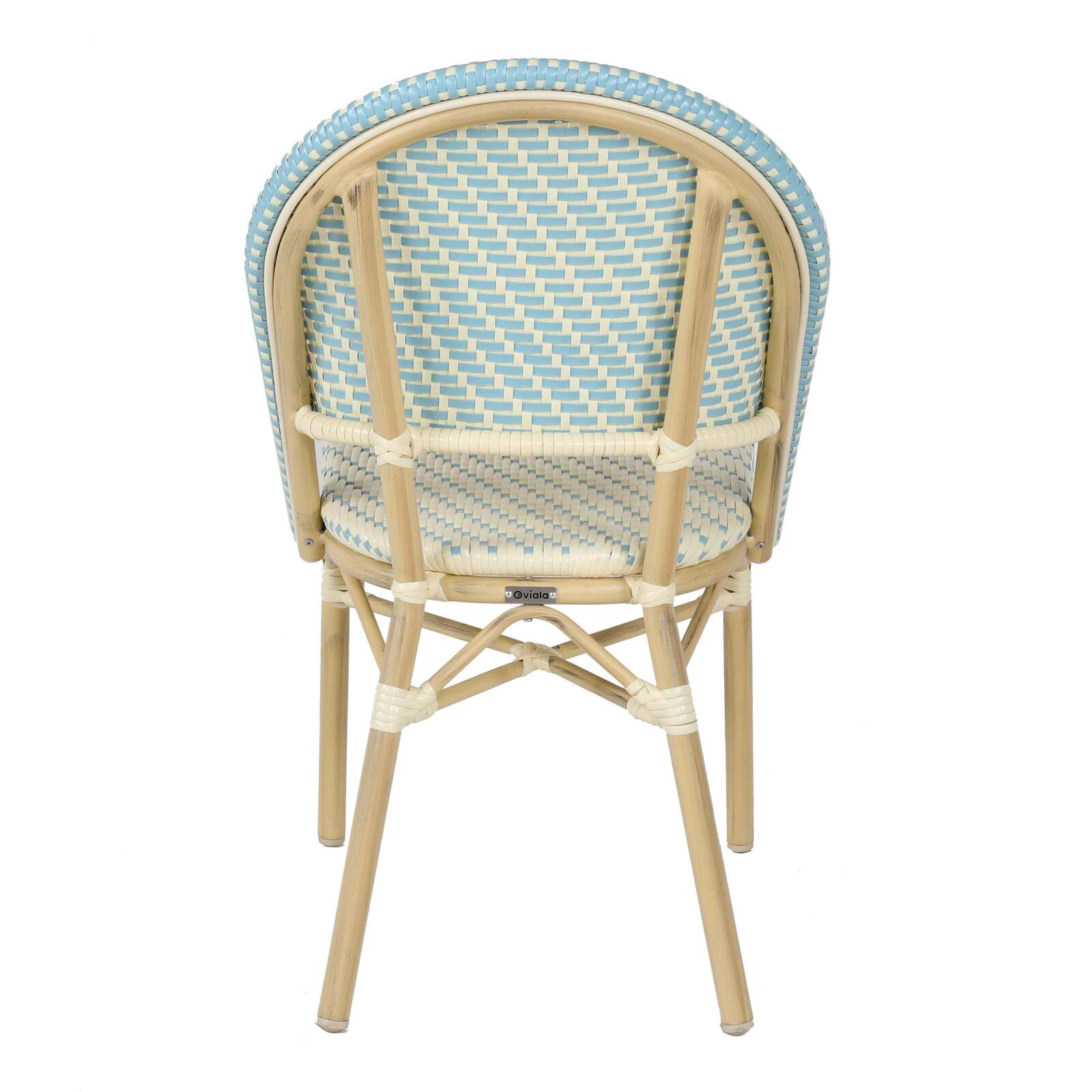 Pariser Bistrostuhl aus Aluminium und synthetischem Rattan