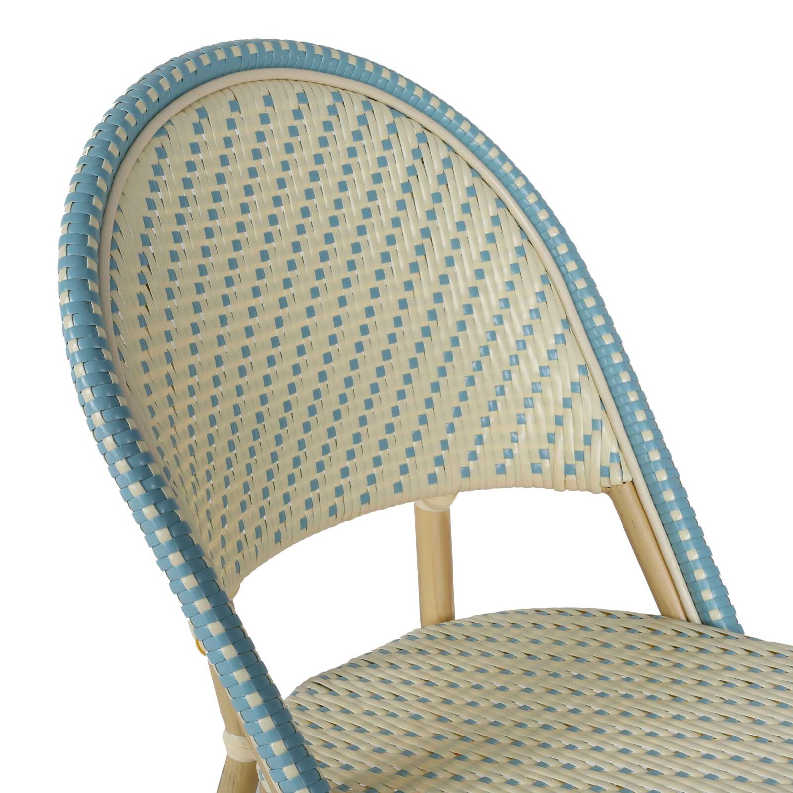 Pariser Bistrostuhl aus Aluminium und synthetischem Rattan