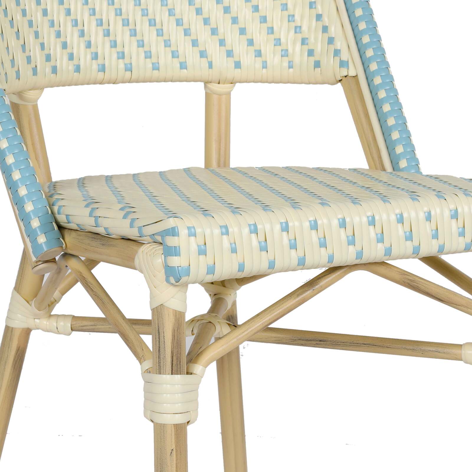 Pariser Bistrostuhl aus Aluminium und synthetischem Rattan