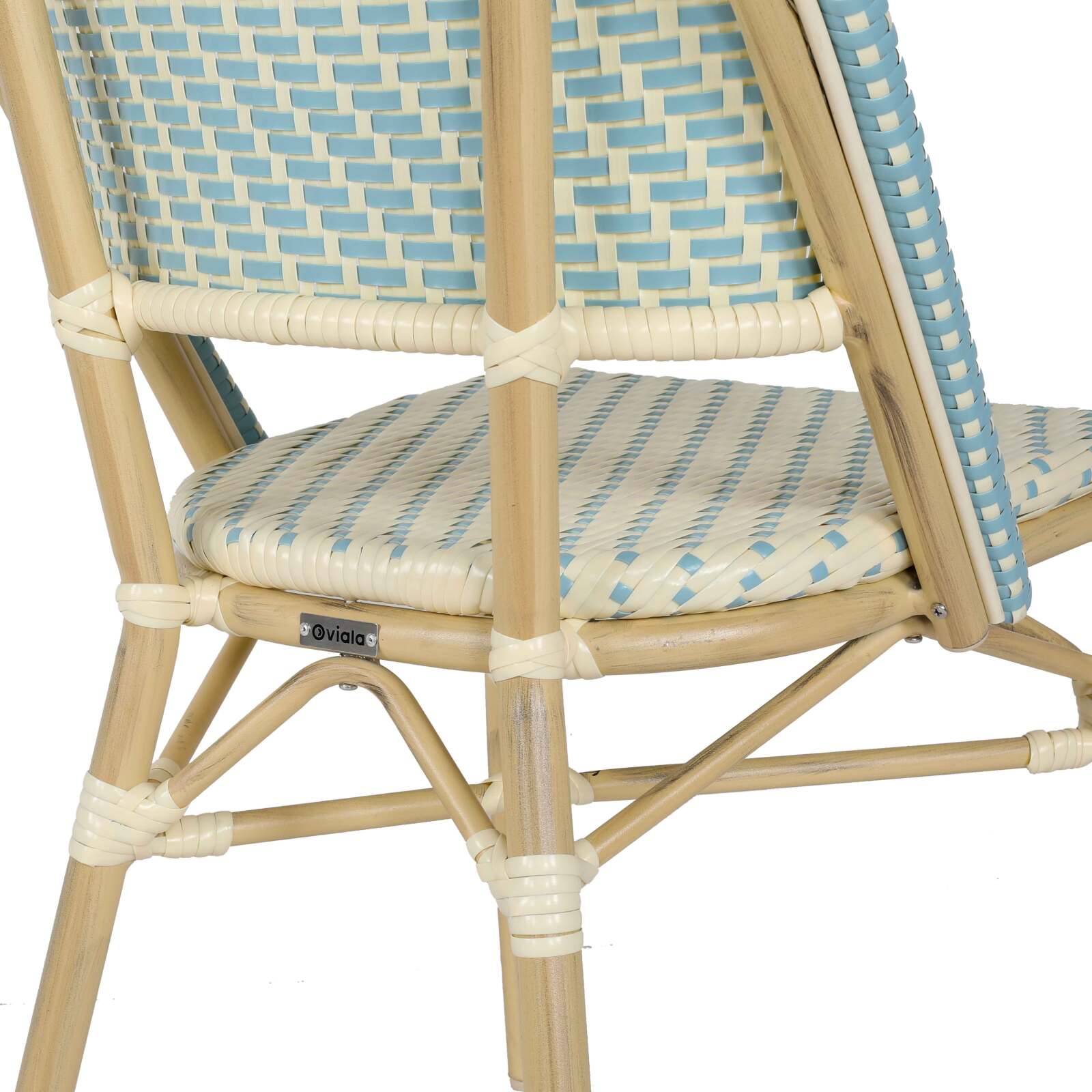 Pariser Bistrostuhl aus Aluminium und synthetischem Rattan