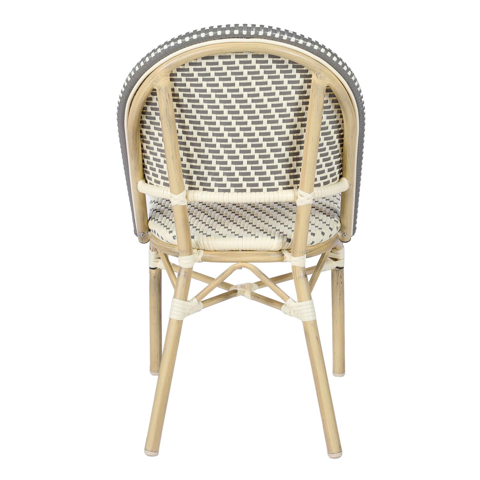 Pariser Bistrostuhl aus Aluminium und synthetischem Rattan