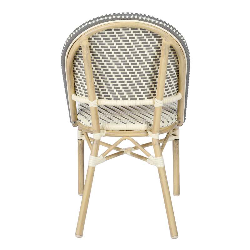 Pariser Bistrostuhl aus Aluminium und synthetischem Rattan