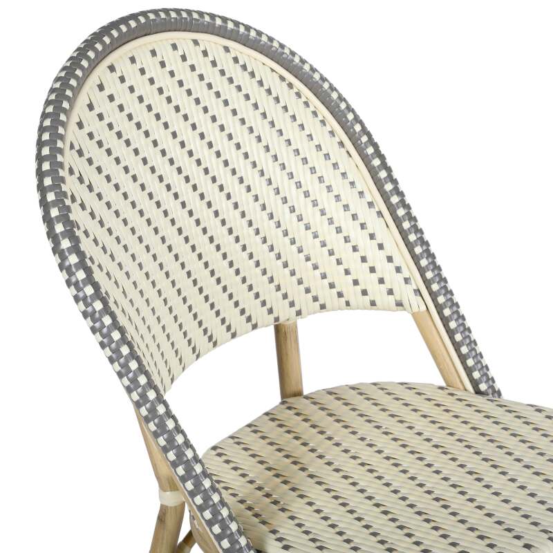 Pariser Bistrostuhl aus Aluminium und synthetischem Rattan