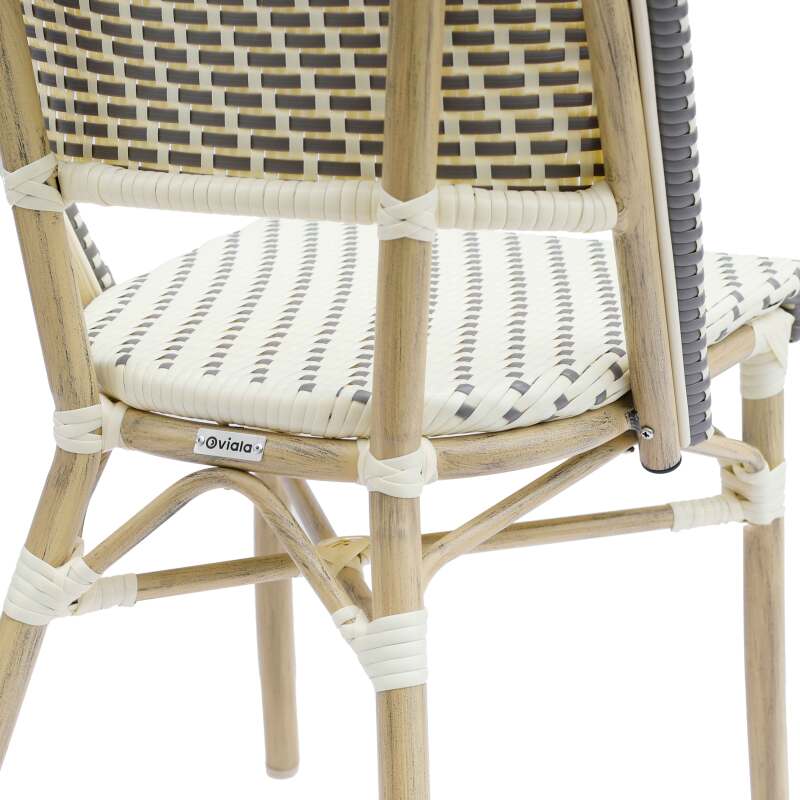 Pariser Bistrostuhl aus Aluminium und synthetischem Rattan