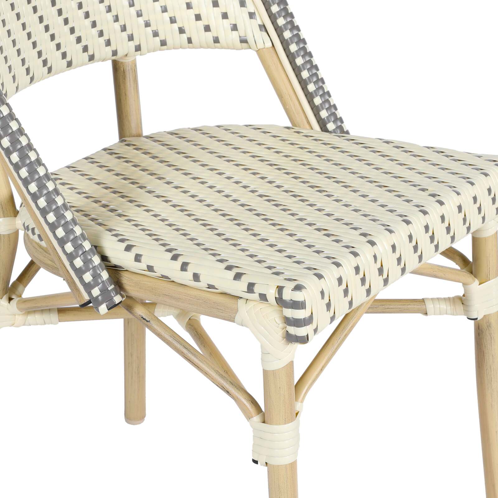 Pariser Bistrostuhl aus Aluminium und synthetischem Rattan