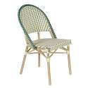 Pariser Bistrostuhl aus Aluminium und synthetischem Rattan