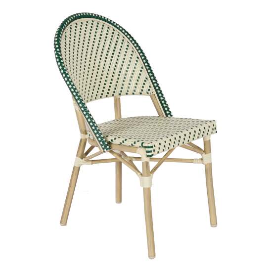 Pariser Bistrostuhl aus Aluminium und synthetischem Rattan