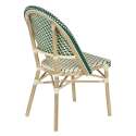 Pariser Bistrostuhl aus Aluminium und synthetischem Rattan