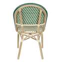 Pariser Bistrostuhl aus Aluminium und synthetischem Rattan