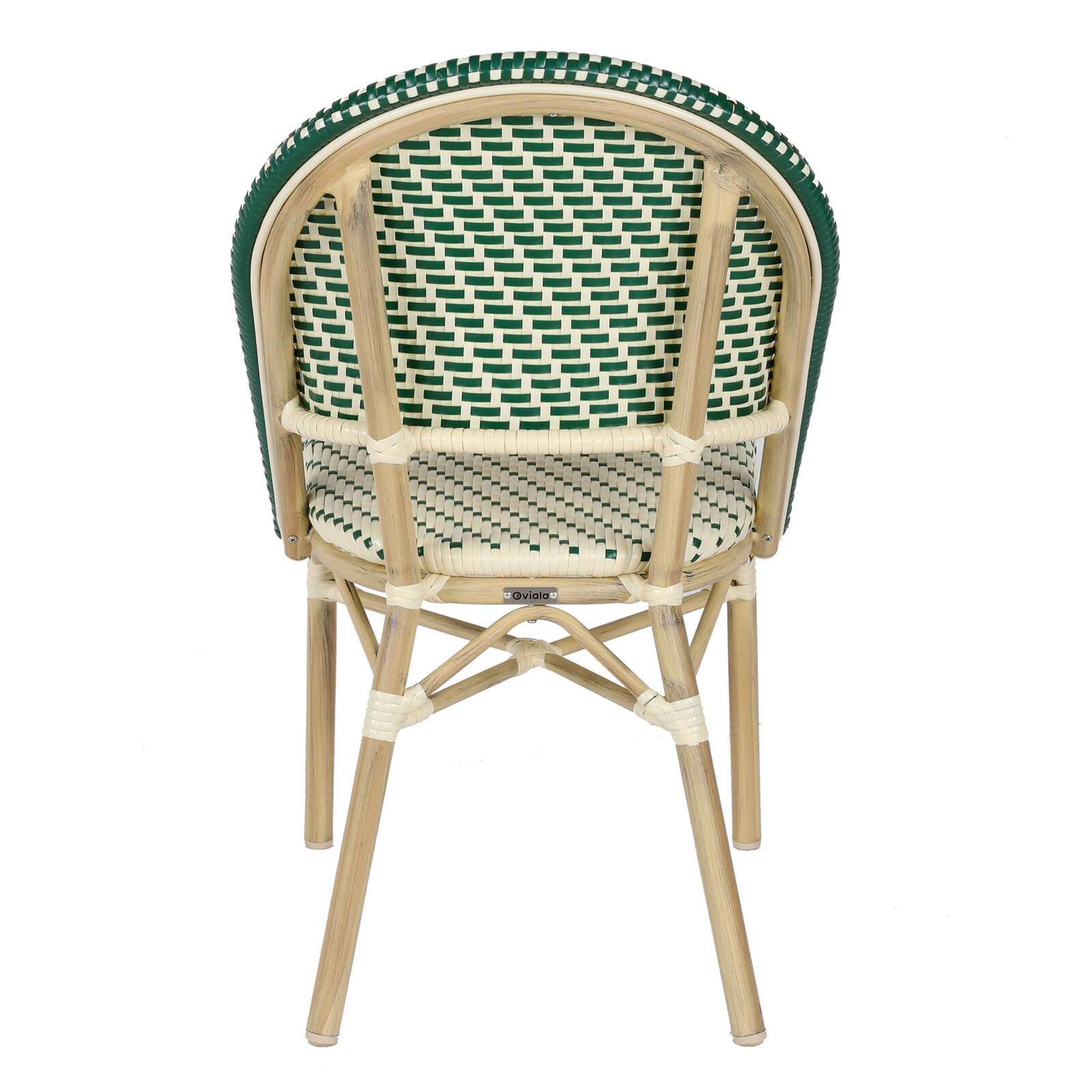 Pariser Bistrostuhl aus Aluminium und synthetischem Rattan