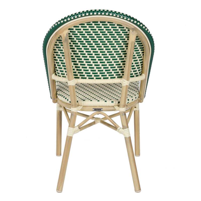Pariser Bistrostuhl aus Aluminium und synthetischem Rattan
