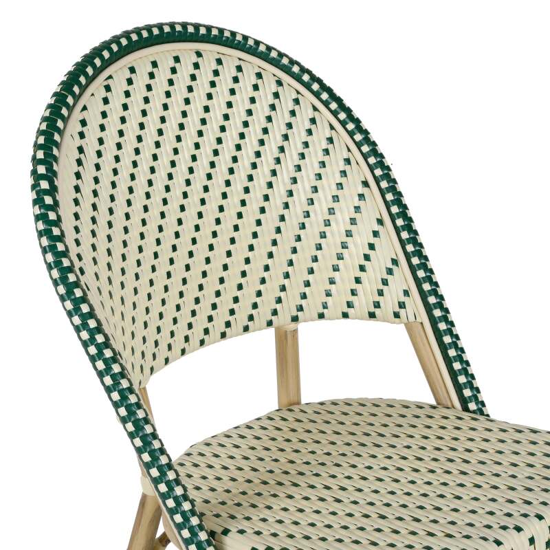 Pariser Bistrostuhl aus Aluminium und synthetischem Rattan