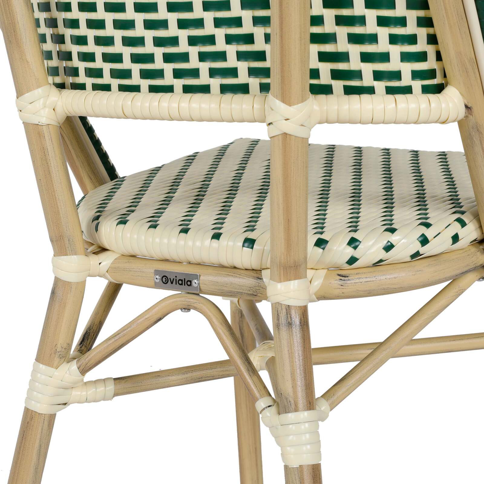 Pariser Bistrostuhl aus Aluminium und synthetischem Rattan