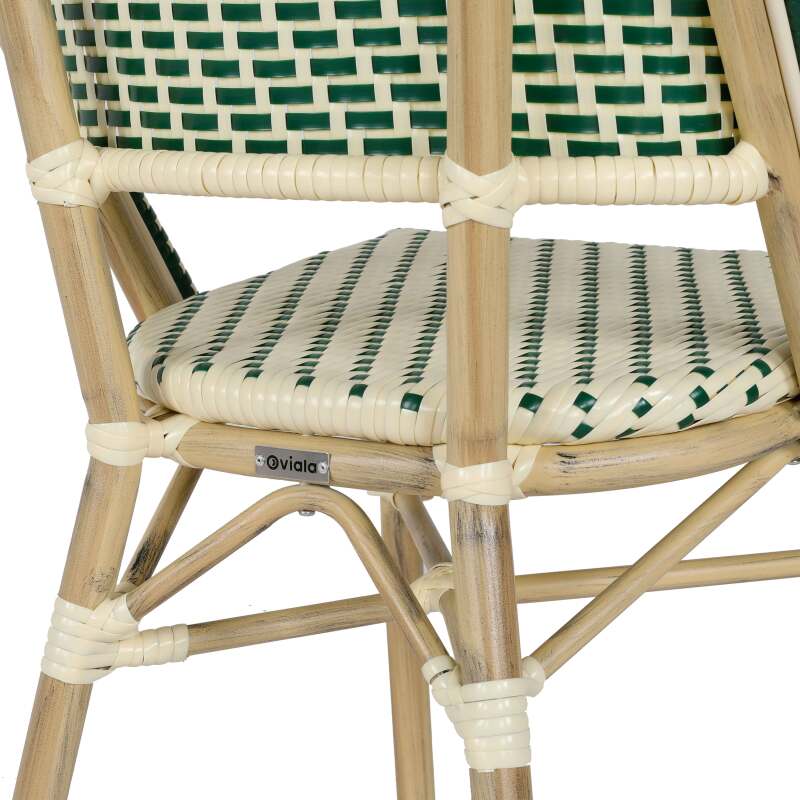 Pariser Bistrostuhl aus Aluminium und synthetischem Rattan