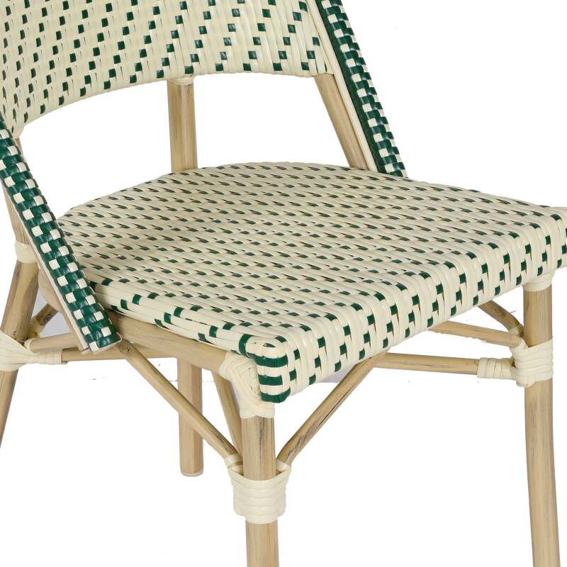 Pariser Bistrostuhl aus Aluminium und synthetischem Rattan