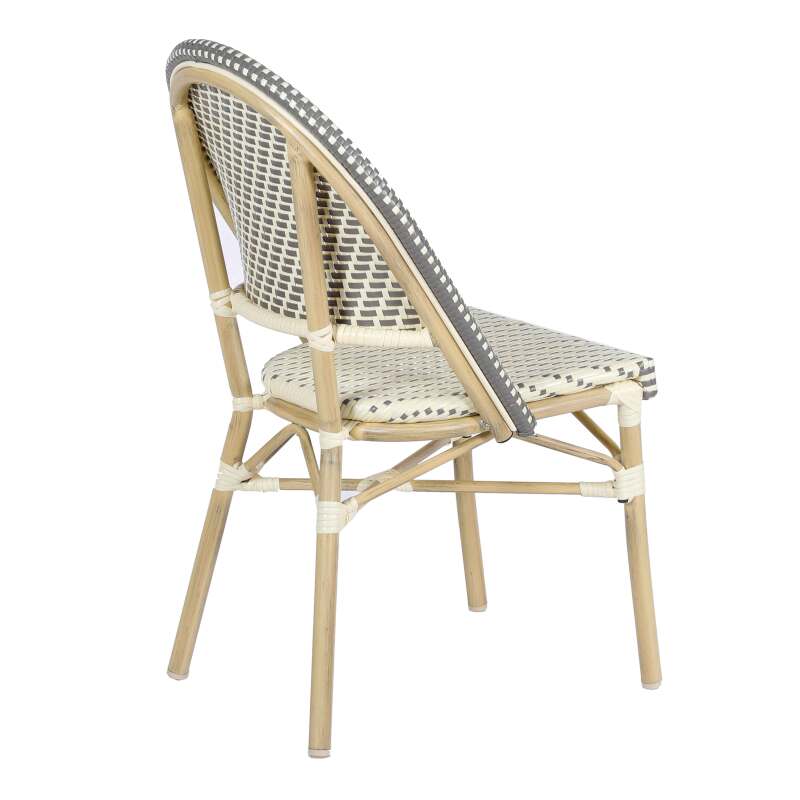 Pariser Bistrostuhl aus Aluminium und synthetischem Rattan
