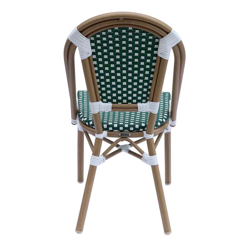 Pariser Bistrostuhl aus Aluminium und synthetischem Rattan
