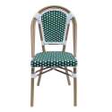 Pariser Bistrostuhl aus Aluminium und synthetischem Rattan