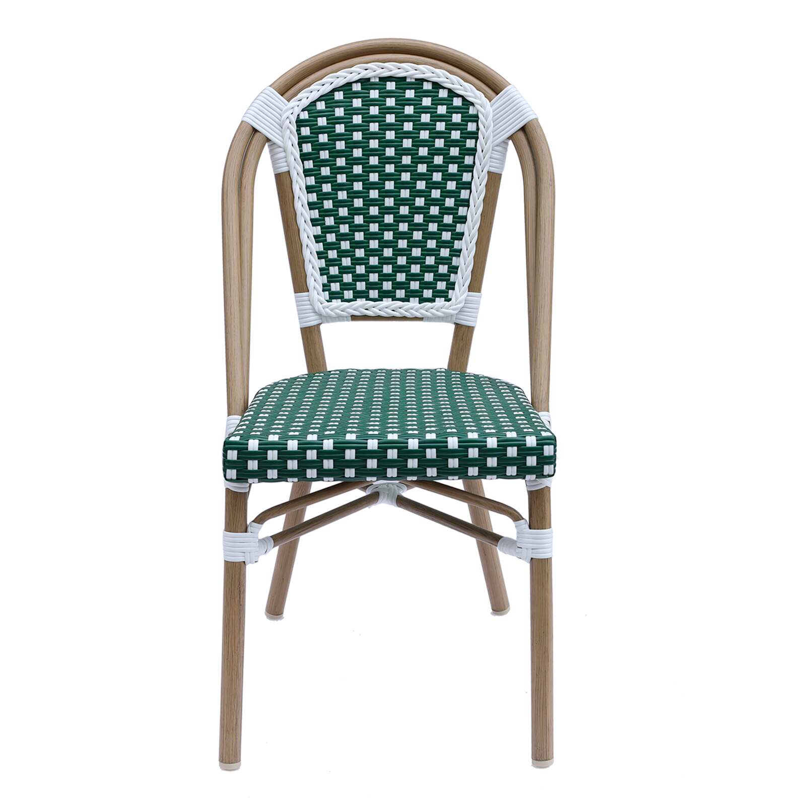 Pariser Bistrostuhl aus Aluminium und synthetischem Rattan