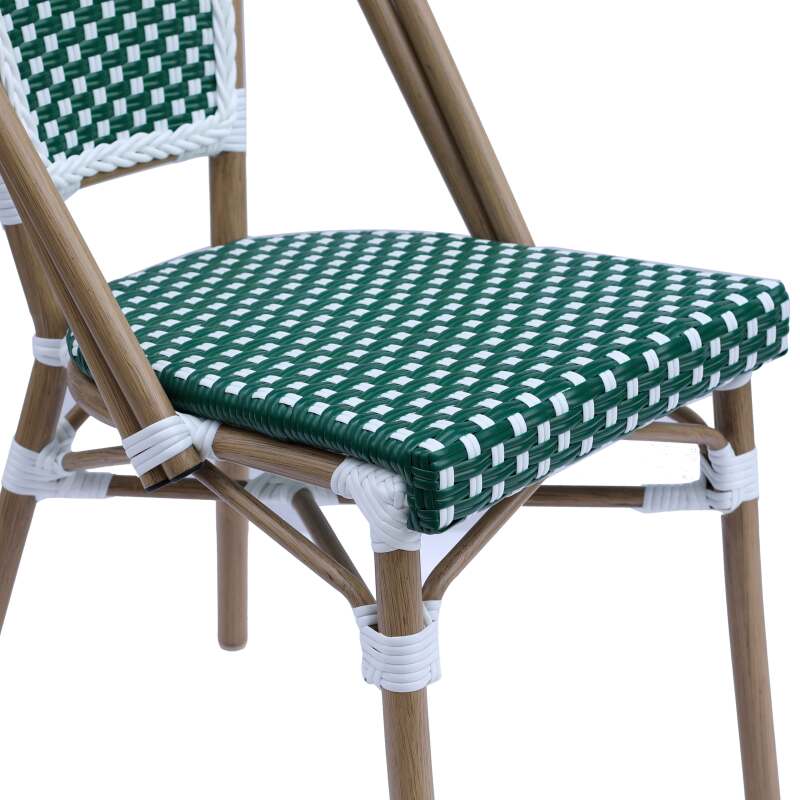 Pariser Bistrostuhl aus Aluminium und synthetischem Rattan