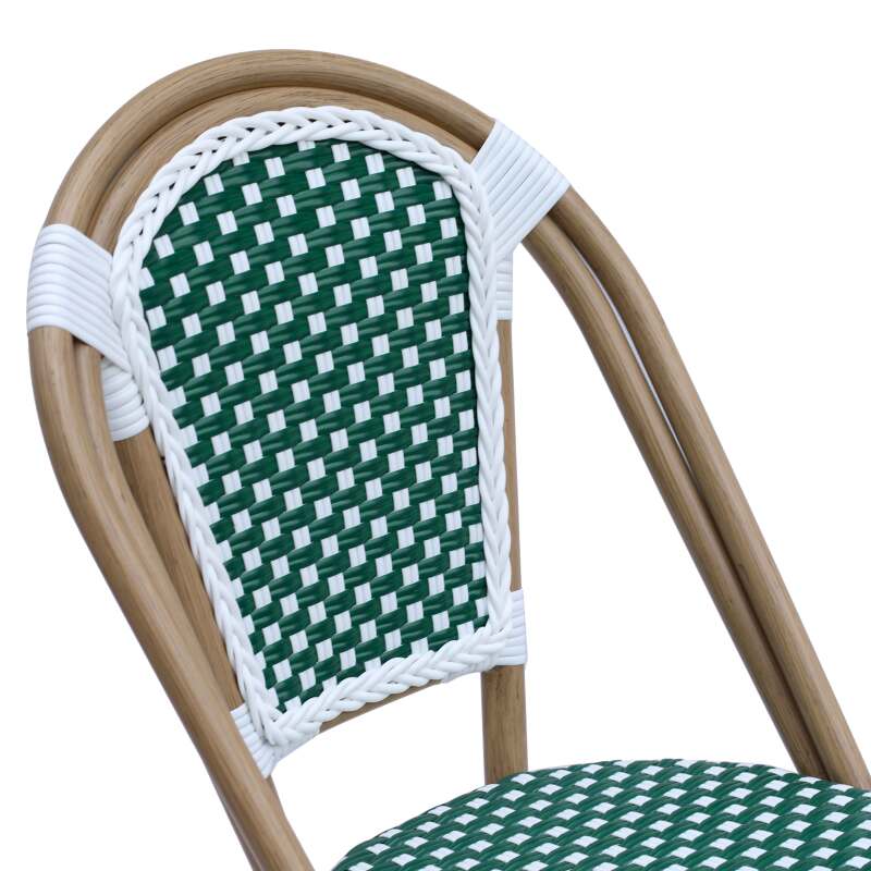 Pariser Bistrostuhl aus Aluminium und synthetischem Rattan