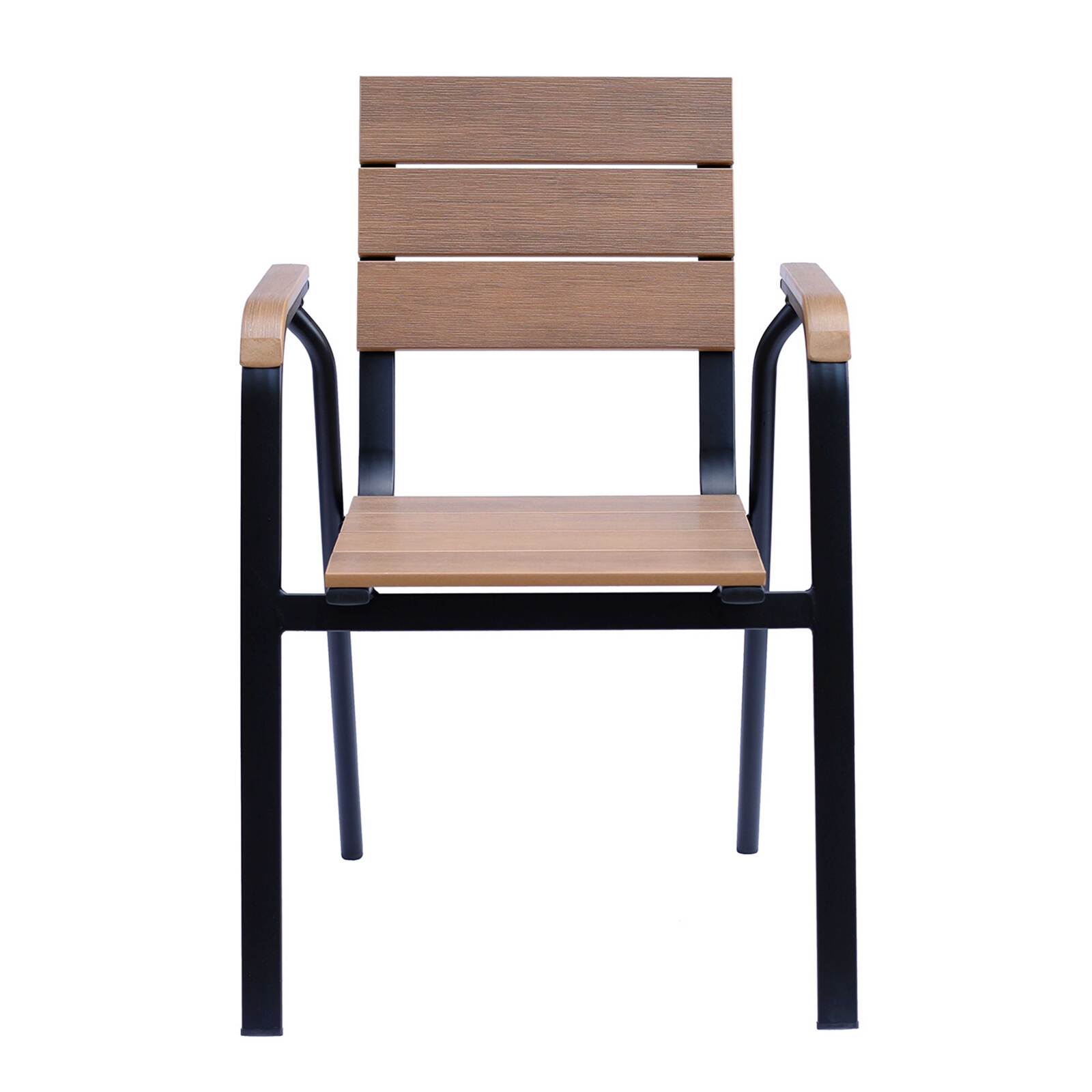 Terrassenstuhl mit Armlehnen aus Aluminium und Polywood