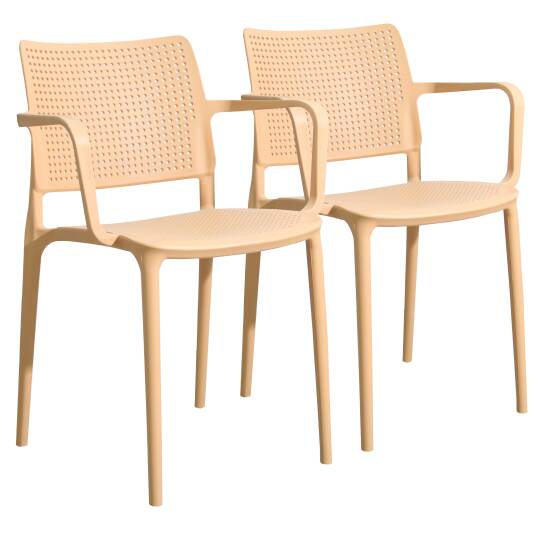 2er-set Terrassenstühlen aus Kunststoff mit Armlehnen
