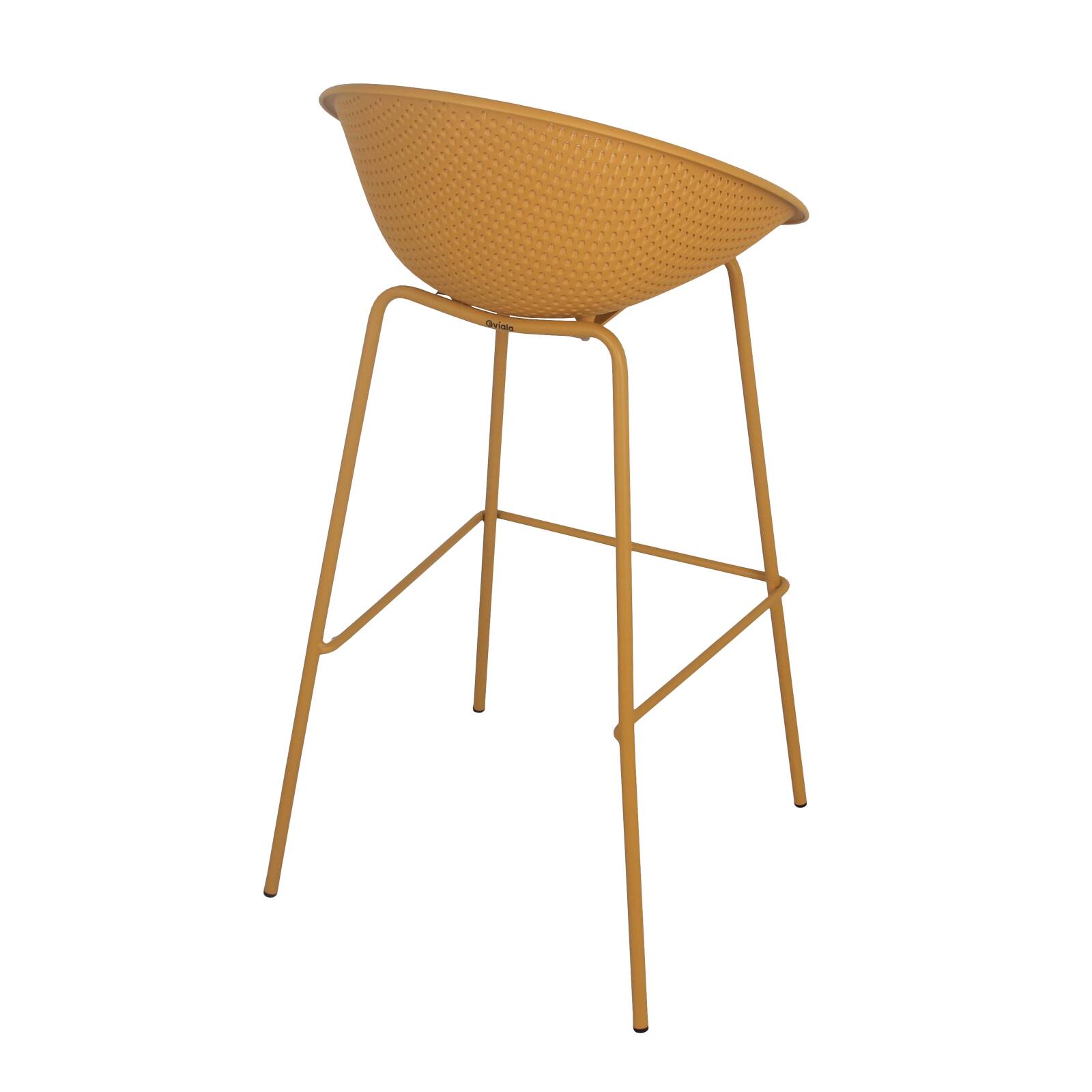 4er-set hohen Terrassenstühlen aus Kunststoff und Stahl