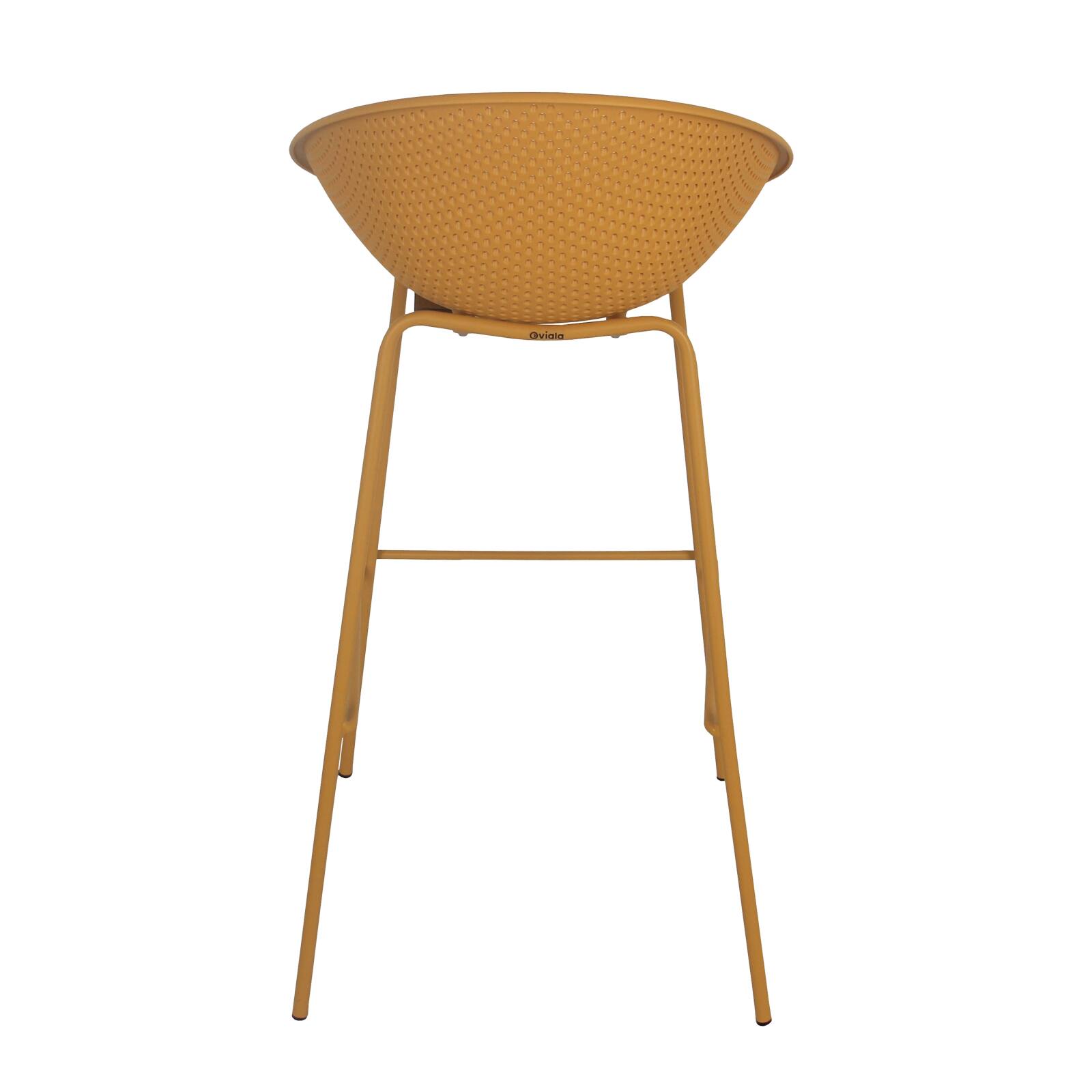 4er-set hohen Terrassenstühlen aus Kunststoff und Stahl 4er-set hohen Terrassenstühlen aus Kunststoff und Stahl