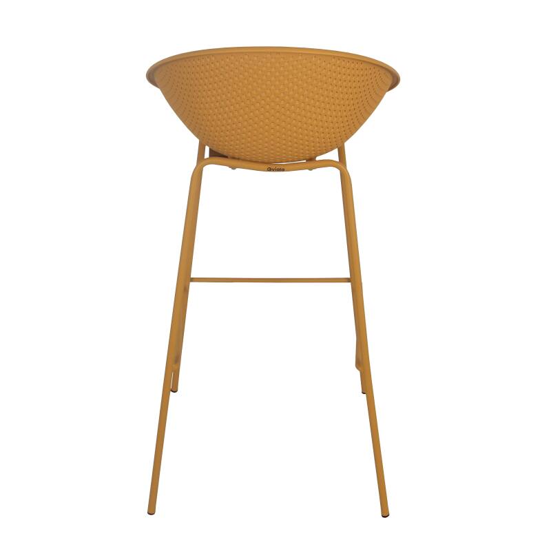 4er-set hohen Terrassenstühlen aus Kunststoff und Stahl