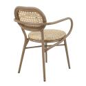 Terrassenstuhl mit Armlehnen aus Aluminium und synthetischem Rattan