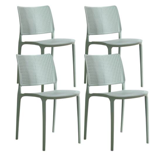 4er-set durchbrochene Terrassenstühle aus Kunststoff