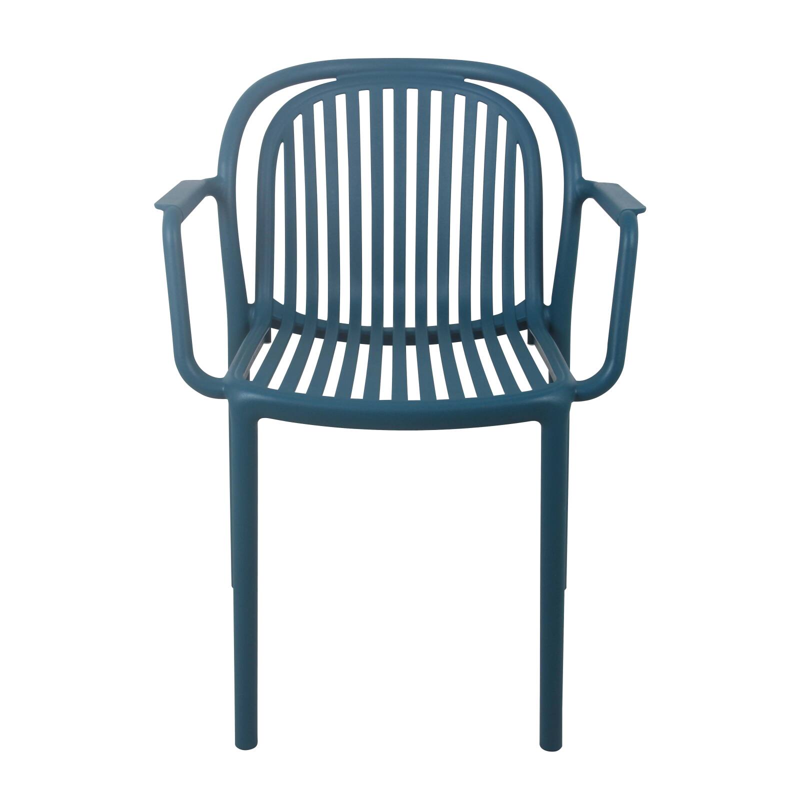 Terrassenstuhl aus Kunststoff mit Armlehnen Terrassenstuhl aus Kunststoff mit Armlehnen