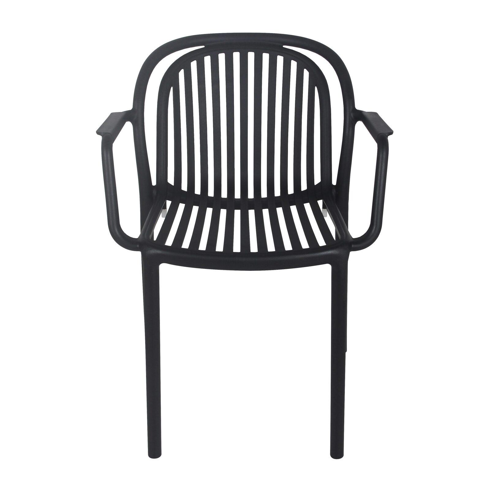 Terrassenstuhl aus Kunststoff mit Armlehnen