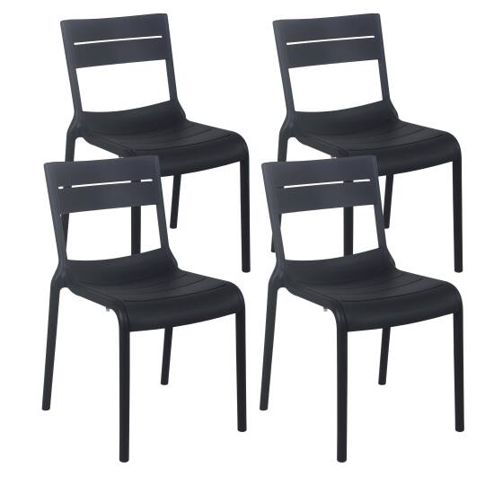 4er-set Terrassenstühlen aus Kunststoff